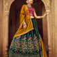 Rajwada Women Dark Green Embroidered Festive Semi Stitched Lehenga With  Unstitched Blouse