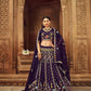 Rajwada Women Purple Embroidered Festive Semi Stitched Lehenga With  Unstitched Blouse