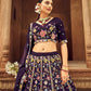 Rajwada Women Purple Embroidered Festive Semi Stitched Lehenga With  Unstitched Blouse