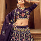 Rajwada Women Purple Embroidered Festive Semi Stitched Lehenga With  Unstitched Blouse