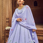 Rajwada Women Sky Blue Embroidered Festive Semi Stitched Lehenga With  Unstitched Blouse