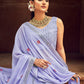 Rajwada Women Sky Blue Embroidered Festive Semi Stitched Lehenga With  Unstitched Blouse