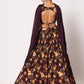 Rajwada Women Elegant Violet Art Silk Semi-Stitched Lehenga Choli