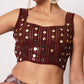 Rajwada Women Elegant Maroon Art Silk Semi-Stitched Lehenga Choli