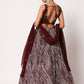 Rajwada Women Elegant Maroon Art Silk Semi-Stitched Lehenga Choli