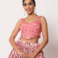 Rajwada Women Elegant Pink Art Silk Semi-Stitched Lehenga Choli