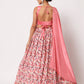 Rajwada Women Elegant Pink Art Silk Semi-Stitched Lehenga Choli
