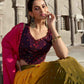 Rajwada Women Multicolor Georgette Embroidered Semi Stitched Lehenga With Unstitched Blouse