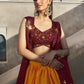 Rajwada Women Multicolor Georgette Embroidered Semi Stitched Lehenga With Unstitched Blouse