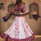 White Viscose Rayon Embroidered Semi Stitched Lehenga Choli