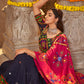 Blue Viscose Rayon Embroidered Semi Stitched Lehenga Choli
