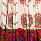 Off White Viscose Rayon Embroidered Semi Stitched Lehenga Choli