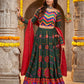Green Viscose Rayon Embroidered Semi Stitched Lehenga Choli