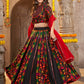 Black Viscose Rayon Embroidered Semi Stitched Lehenga Choli