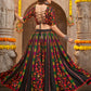 Black Viscose Rayon Embroidered Semi Stitched Lehenga Choli