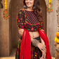 Black Viscose Rayon Embroidered Semi Stitched Lehenga Choli