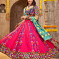 Pink Viscose Rayon Embroidered Semi Stitched Lehenga Choli