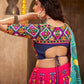 Pink Viscose Rayon Embroidered Semi Stitched Lehenga Choli