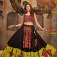 Black Viscose Rayon Embroidered Semi Stitched Lehenga Choli