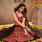 Black Viscose Rayon Embroidered Semi Stitched Lehenga Choli