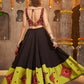 Black Viscose Rayon Embroidered Semi Stitched Lehenga Choli