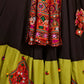 Black Viscose Rayon Embroidered Semi Stitched Lehenga Choli