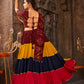 Multicolor Viscose Rayon Embroidered Semi Stitched Lehenga Choli