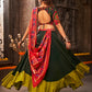 Green Viscose Rayon Embroidered Semi Stitched Lehenga Choli