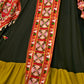 Green Viscose Rayon Embroidered Semi Stitched Lehenga Choli