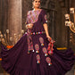 Purple Viscose Rayon Embroidered Semi Stitched Lehenga Choli