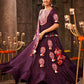 Purple Viscose Rayon Embroidered Semi Stitched Lehenga Choli