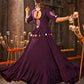 Purple Viscose Rayon Embroidered Semi Stitched Lehenga Choli
