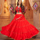 Red Viscose Rayon Embroidered  Stitched Lehenga Choli
