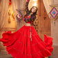 Red Viscose Rayon Embroidered  Stitched Lehenga Choli
