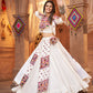 White Viscose Rayon Embroidered  Stitched Lehenga Choli