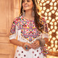 White Viscose Rayon Embroidered  Stitched Lehenga Choli