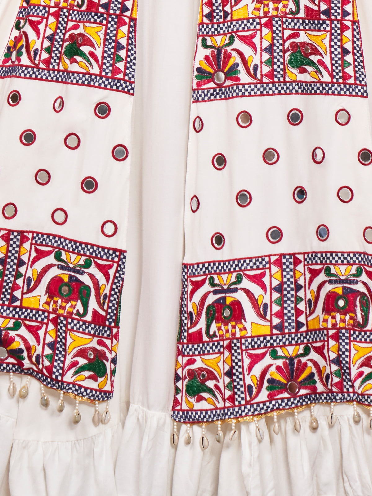 White Viscose Rayon Embroidered  Stitched Lehenga Choli