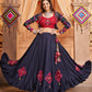 Blue Viscose Rayon Embroidered  Stitched Lehenga Choli