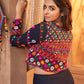 Blue Viscose Rayon Embroidered  Stitched Lehenga Choli