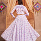 Lavender Cotton Woven  Stitched Lehenga Choli
