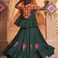 Green Viscose Rayon Embroidered  Stitched Lehenga Choli