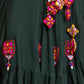 Green Viscose Rayon Embroidered  Stitched Lehenga Choli