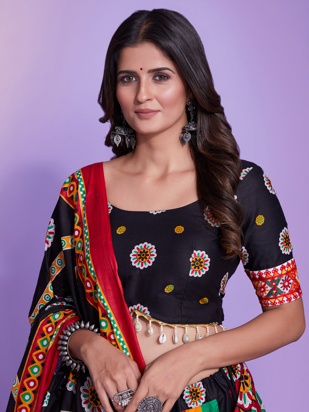 Multicolor Cotton Printed  Stitched Lehenga Choli