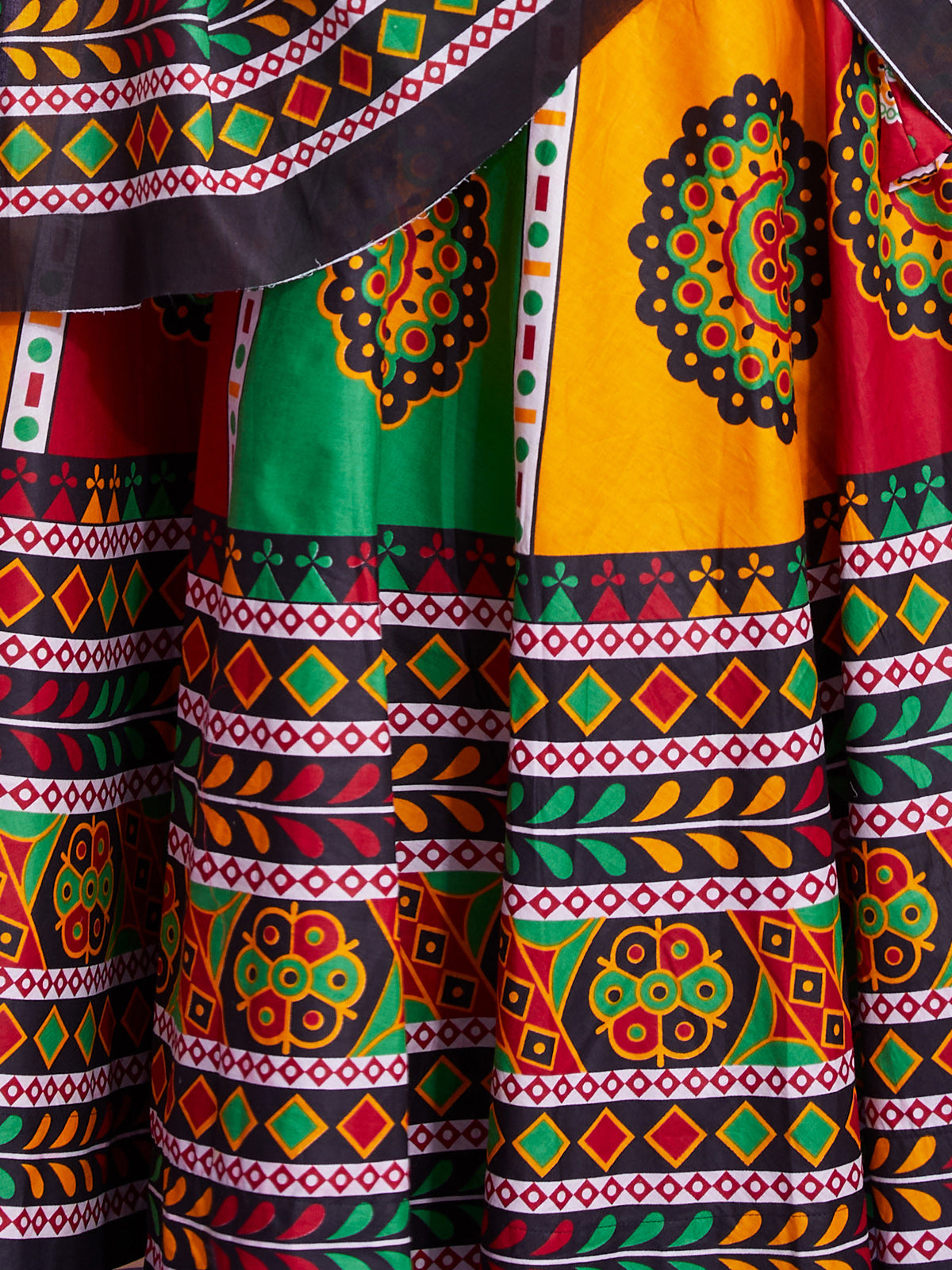 Multicolor Cotton Printed  Stitched Lehenga Choli