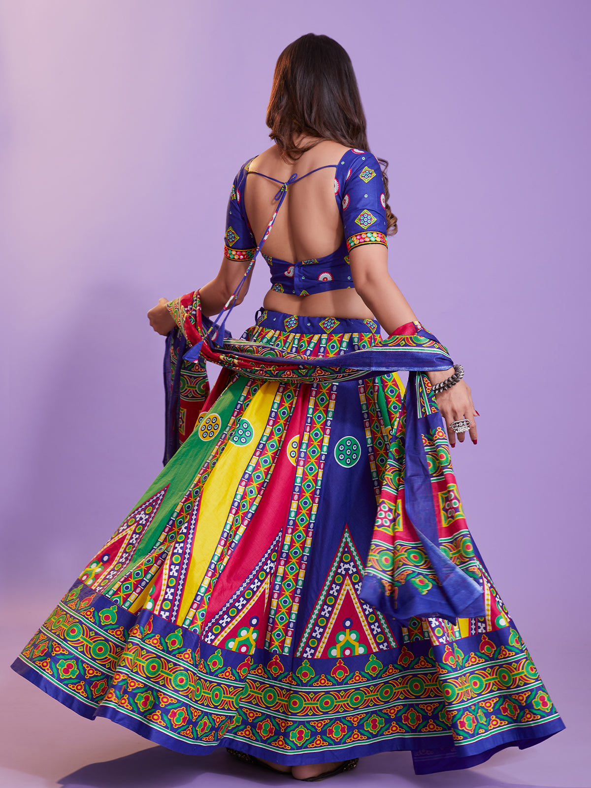 Multicolor Cotton Printed  Stitched Lehenga Choli