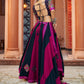 Rajwada Pink And Blue Rayon Embroidered Stitched Lehenga With Blouse For Women