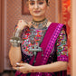 Rajwada Pink And Blue Rayon Embroidered Stitched Lehenga With Blouse For Women