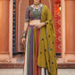 Rajwada Multicolor Rayon Solid Stitched Lehenga With Blouse For Women