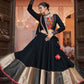 Rajwada Black And Gold Rayon Printed Stitched Lehenga With Blouse For Women