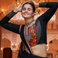 Rajwada Black And Gold Rayon Printed Stitched Lehenga With Blouse For Women